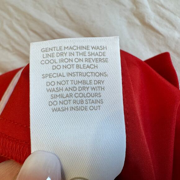 Boden Melina Paperbag Trousers Red Wide Leg High Rise Tie Waist Size 6 NWT - Picture 10 of 11